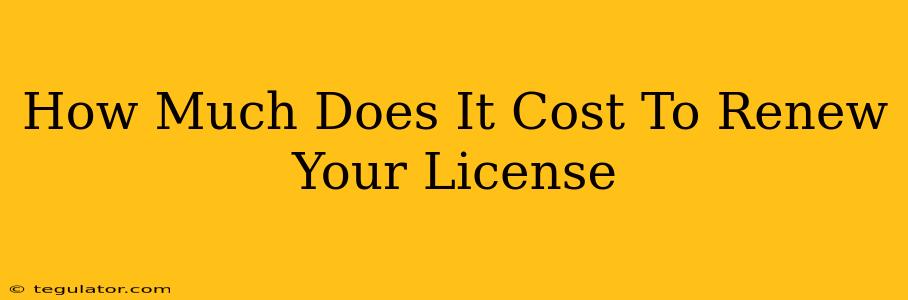 How Much Does It Cost To Renew Your License