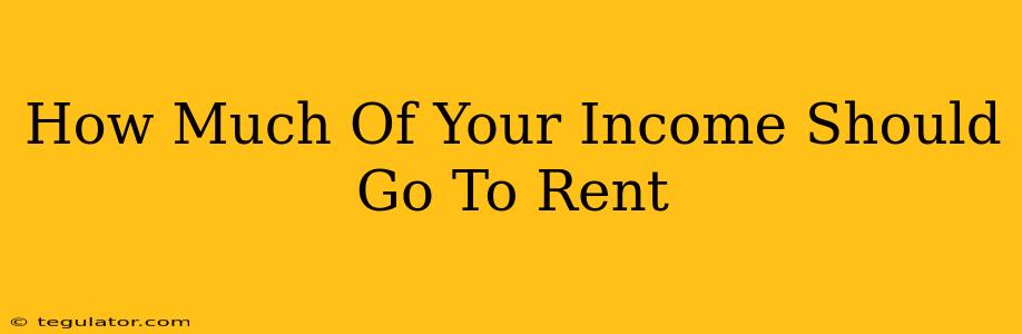 How Much Of Your Income Should Go To Rent