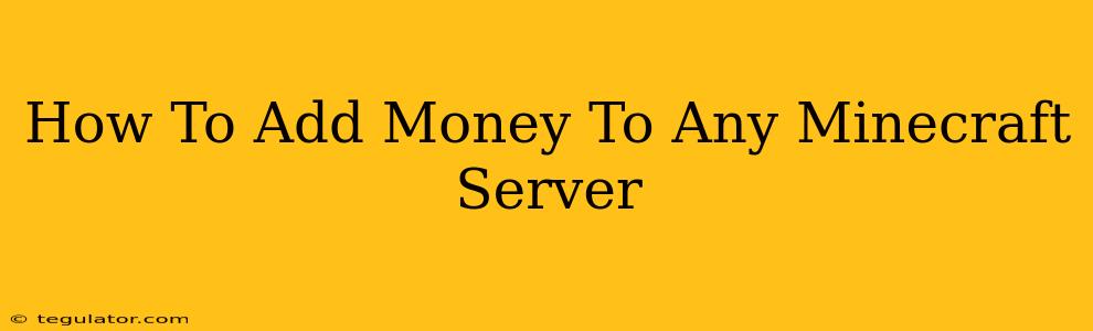 How To Add Money To Any Minecraft Server