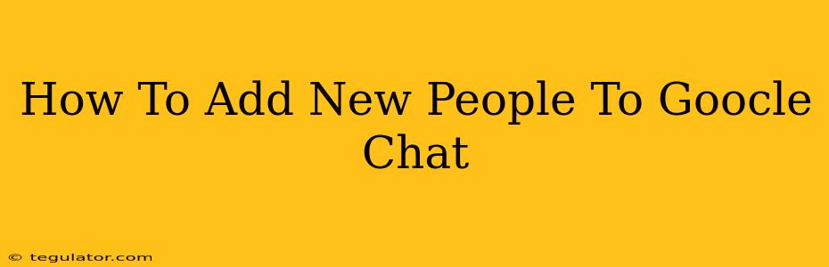 How To Add New People To Goocle Chat