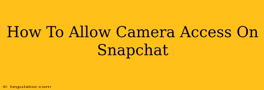 How To Allow Camera Access On Snapchat