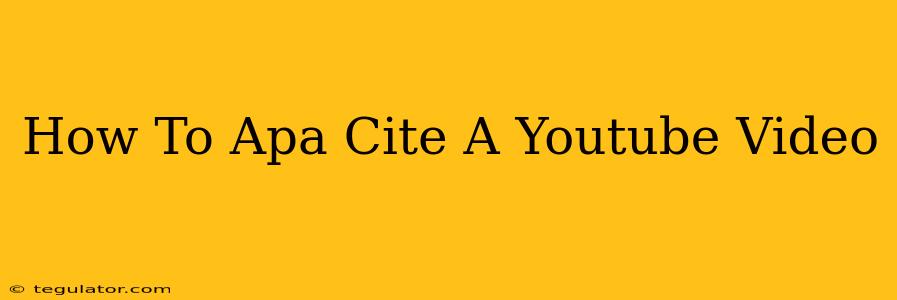 How To Apa Cite A Youtube Video