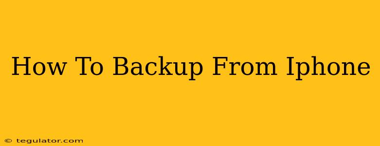 How To Backup From Iphone