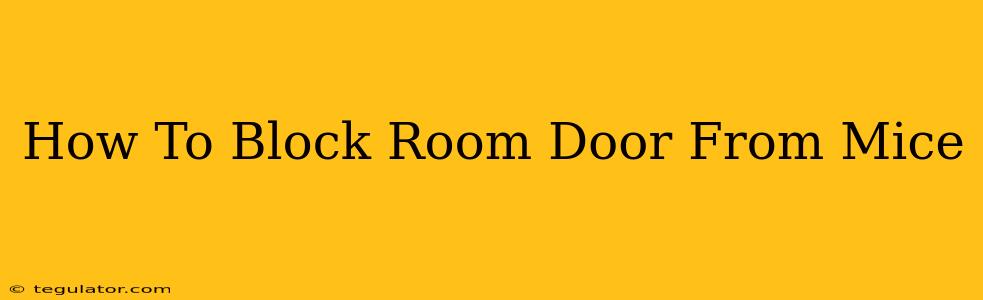 How To Block Room Door From Mice