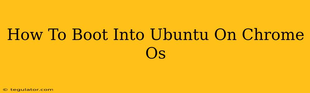 How To Boot Into Ubuntu On Chrome Os