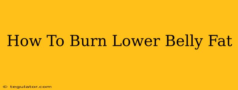 How To Burn Lower Belly Fat