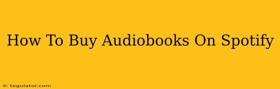 How To Buy Audiobooks On Spotify