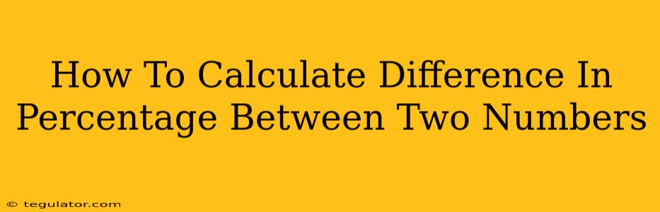 How To Calculate Difference In Percentage Between Two Numbers