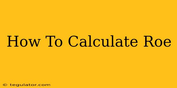 How To Calculate Roe