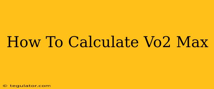 How To Calculate Vo2 Max