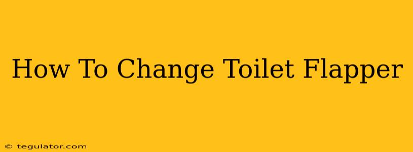 How To Change Toilet Flapper