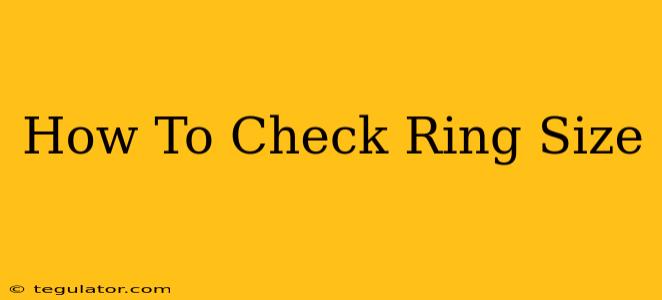 How To Check Ring Size