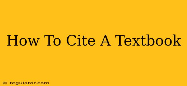 How To Cite A Textbook