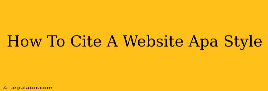 How To Cite A Website Apa Style