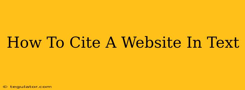 How To Cite A Website In Text