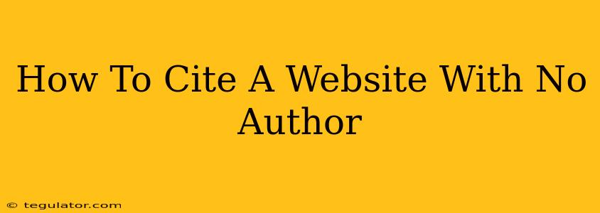 How To Cite A Website With No Author