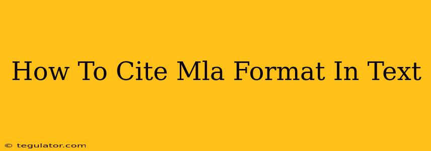 How To Cite Mla Format In Text