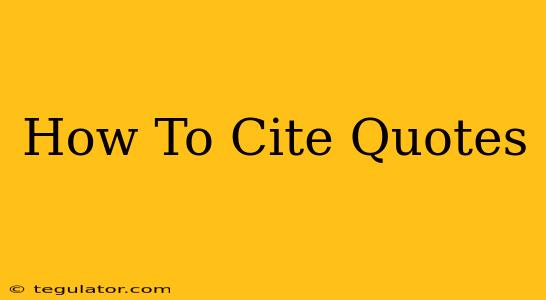 How To Cite Quotes