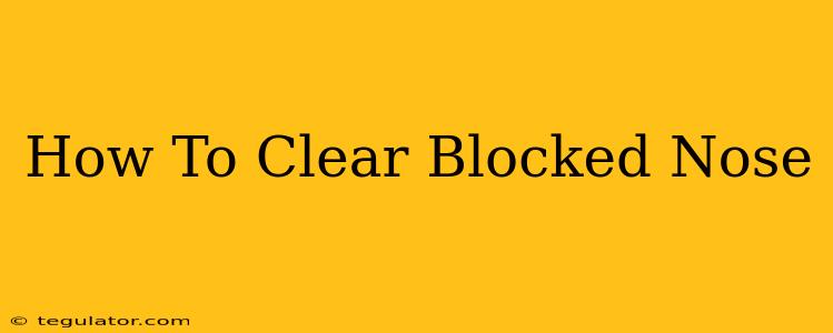 How To Clear Blocked Nose