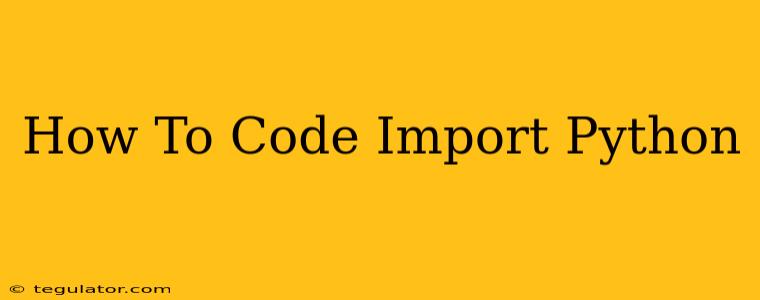 How To Code Import Python