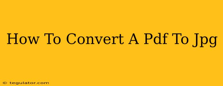 How To Convert A Pdf To Jpg