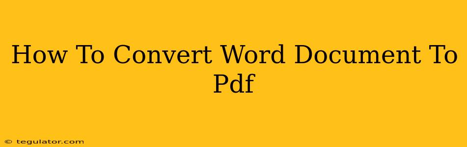 How To Convert Word Document To Pdf