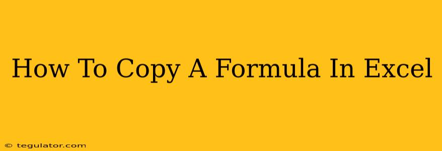 How To Copy A Formula In Excel