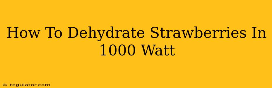 How To Dehydrate Strawberries In 1000 Watt