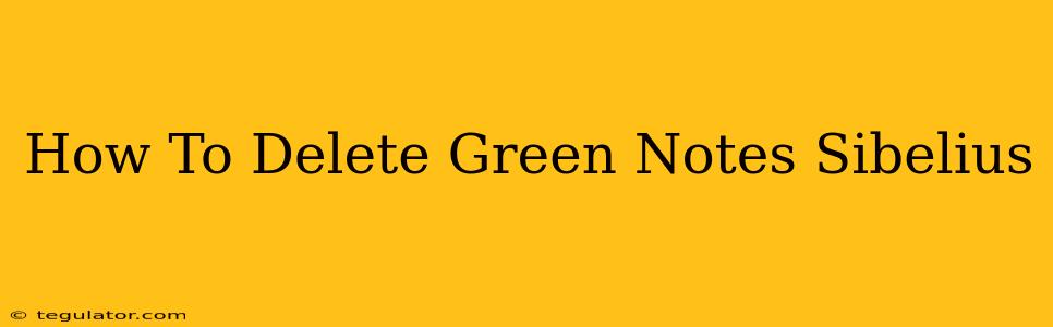 How To Delete Green Notes Sibelius