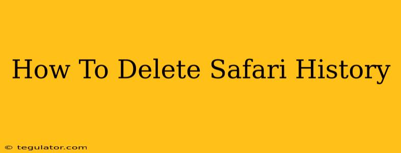 How To Delete Safari History