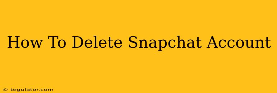 How To Delete Snapchat Account