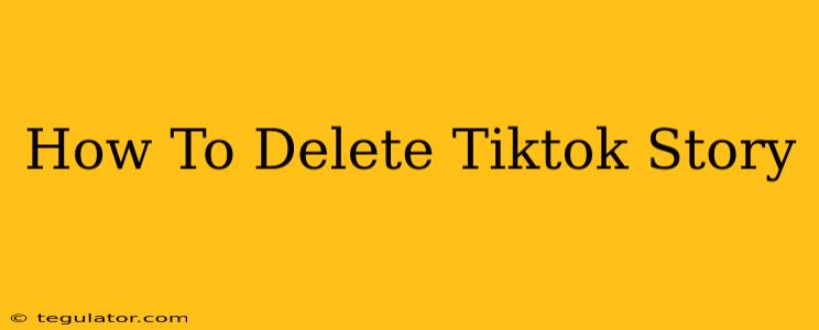 How To Delete Tiktok Story