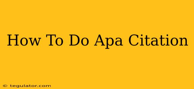 How To Do Apa Citation