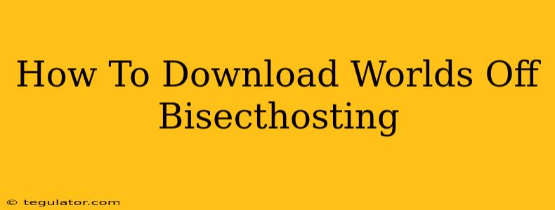 How To Download Worlds Off Bisecthosting