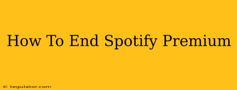 How To End Spotify Premium