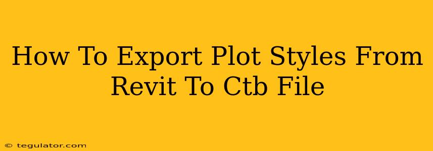 How To Export Plot Styles From Revit To Ctb File