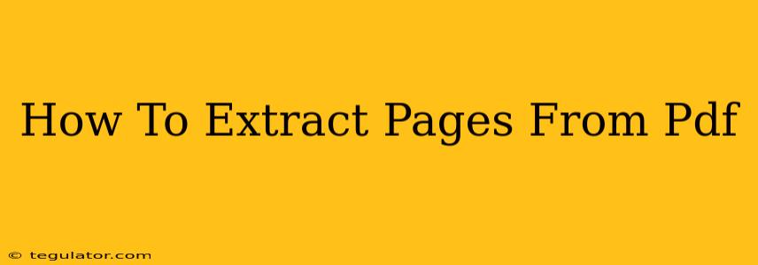 How To Extract Pages From Pdf