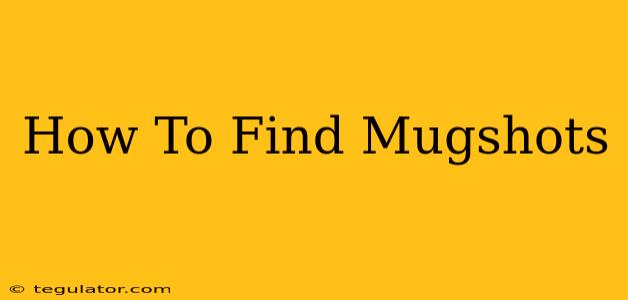 How To Find Mugshots