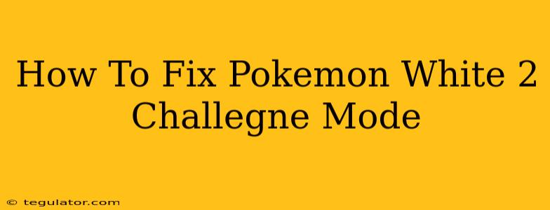 How To Fix Pokemon White 2 Challegne Mode