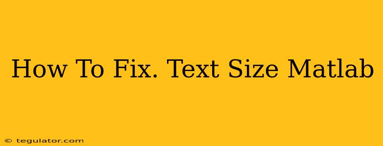 How To Fix. Text Size Matlab