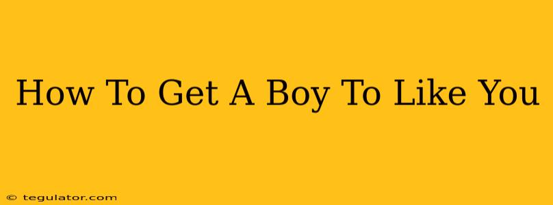 How To Get A Boy To Like You