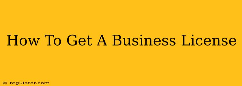 How To Get A Business License