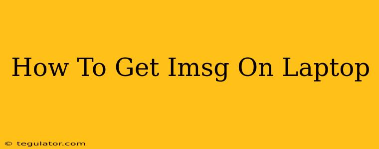 How To Get Imsg On Laptop