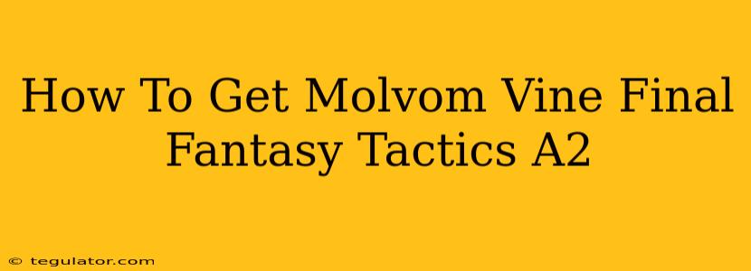 How To Get Molvom Vine Final Fantasy Tactics A2