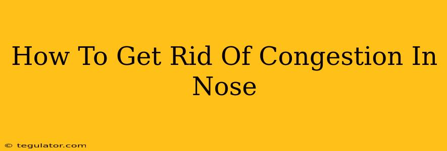 How To Get Rid Of Congestion In Nose