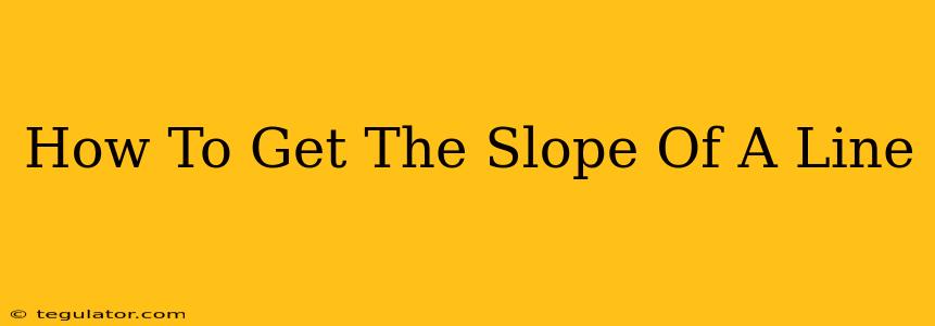 How To Get The Slope Of A Line