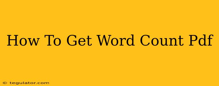 How To Get Word Count Pdf