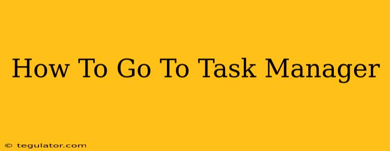 How To Go To Task Manager