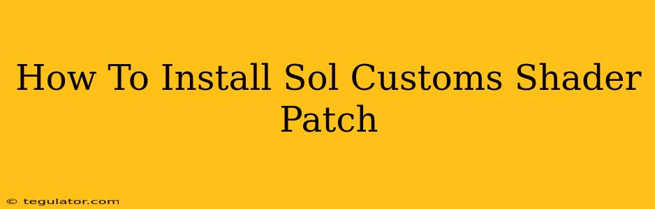 How To Install Sol Customs Shader Patch