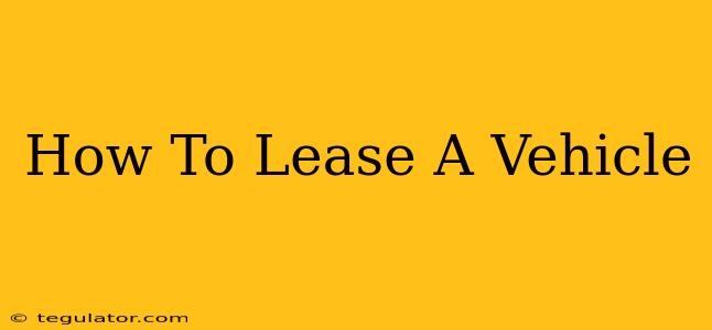 How To Lease A Vehicle